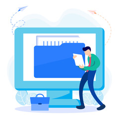 Illustration vector graphic cartoon character of document