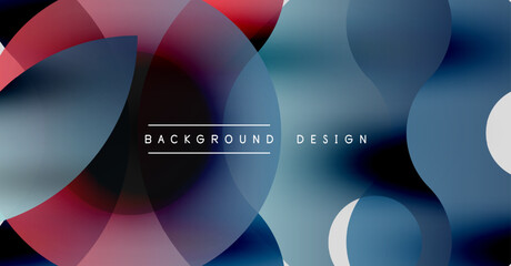 Obraz premium Abstract fluid shapes overlap, creating vibrant color gradients. Background features text BACKGROUND DESIGN. Modern aesthetic, smooth transitions.