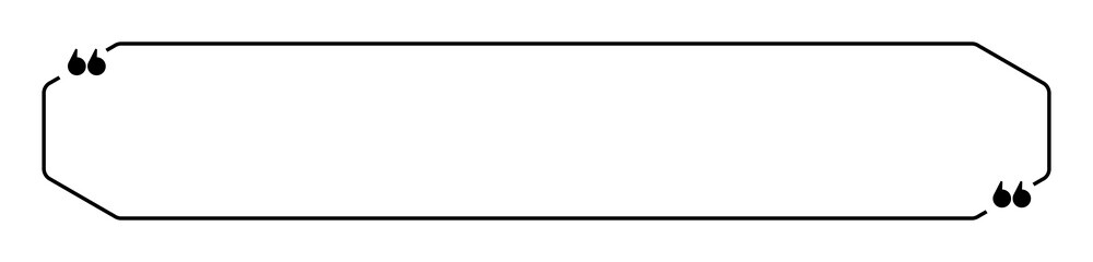 Quotes in hexagon linear shape graphic design