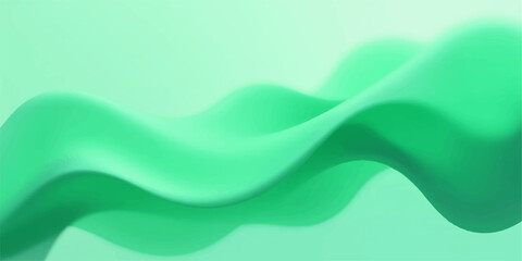 Abstract green smoke background with flowing waves and smooth design elements