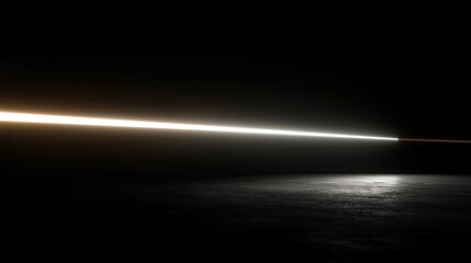 Obraz premium Minimalist light beam cutting across a dark void.
