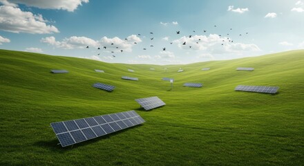 Sun-powered green hills