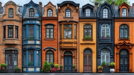 Fototapeta premium Colorful row of historic houses