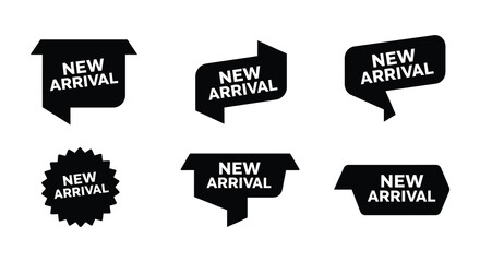 new arrival speech bubbles in various shapes and designs