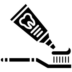 Tooth Paste on Brush Icon