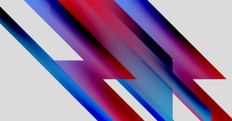 Abstract composition featuring diagonal stripes. Vivid colors blend, creating dynamic visual effect. Modern design, simple geometry.