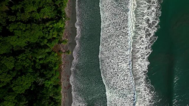 Wave swell Cape Wom Public Beach Dogreto Bay Madang Wewak harbor view Papua New Guinea aerial drone Kavieng Vanimo Tufi island coastline sunny pristine untouched remote tropical shore upwards