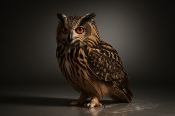 Obraz premium Owl in profile view. Use for knowledge, leadership, strategy, and educational campaigns. 