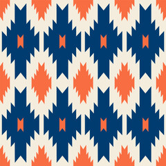 Modern colorful southwestern pattern. Vector aztec southwestern navajo geometric shape seamless pattern. Ethnic geometric pattern use for fabric, textile, home decoration elements, upholstery, etc