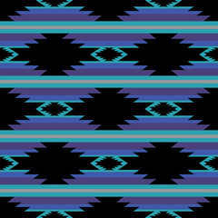 Modern southwestern stripes pattern. Vector vibrant aztec southwestern navajo geometric shape seamless pattern. Ethnic geometric pattern use for fabric, textile, home decoration elements, upholstery.