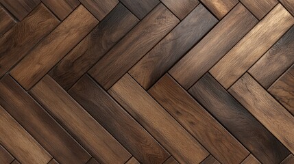Fototapeta premium Dark wood timber plank floor background. Hardwood parquet pattern with natural warm tone. Wooden material surface for interior design.