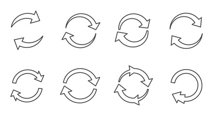 Fototapeta premium a series of circular arrows showing various stages of rotation