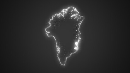Neon White Greenland Map Borders Outline Background Wallpaper
