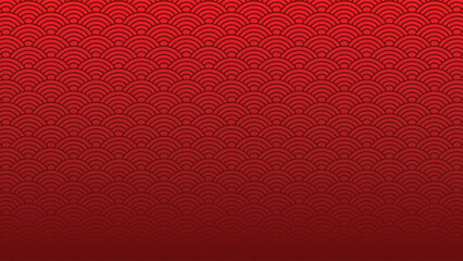 Editable Chinese Background. Traditional Chinese Red Wave Pattern Background