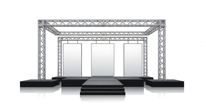 Modern Stage Design with Truss System and Blank Panels