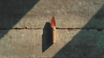 Small torch on concrete
