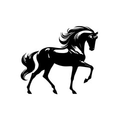 Elegant Running Horse Vector Illustration – Dynamic Equine Artwork
