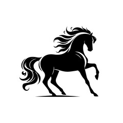 Running Horse Vector Illustration – Dynamic Equine Artwork