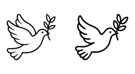 white doves carrying olive branches in flight. dove of peace