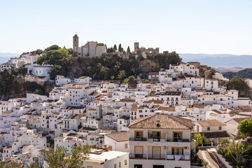 Casares Andalusia Spain white village panorama. Casares, Andalusia Spain. 5 September 2025.