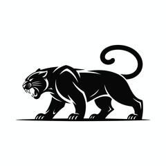 Obraz premium Fierce black panther silhouette in motion