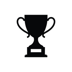 Simple black silhouette of a classic trophy cup