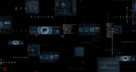 Fototapeta na wymiar Displaying central radial gauge panel on virtual control dashboard, featuring holographic UI panels