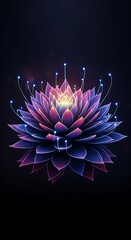 Artistic representation of a blooming flower on a dark background