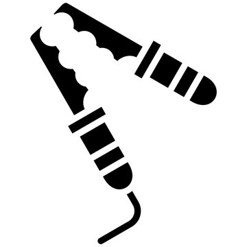 black jumper cable icon clip art preview