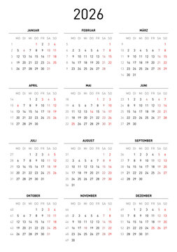 Kalender 2026