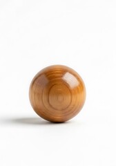Minimalist wooden sphere displaying natural grain and polished texture
