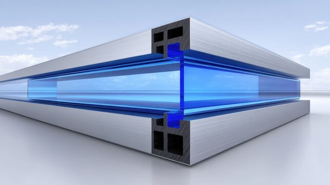 Creative design of sandwich panels showcasing advanced production techniques for efficient insulation and structural integrity under blue skies