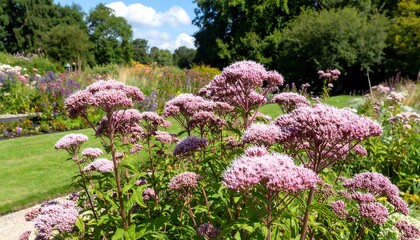 Pink flowers in a garden