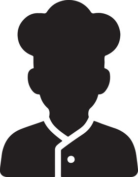 recommend clip art: Chef avatar with hat silhouette icon for cooking, restaurant, culinary, kitchen and food service.