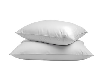 Two White Pillows Luxury Bedding Comfortable Sleep Restful Nights Bedroom Decor Soft Pillows Perfect for Sleeping isolated on transparent background