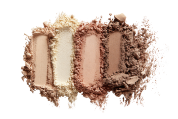 Four eyeshadow shades, light to dark, in a crushed powder format