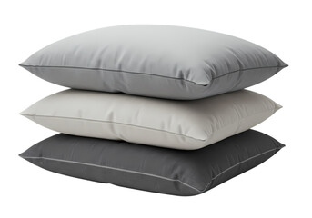 Three Stacked Rectangular Cushions Grey Beige Charcoal Home Decor Pillows isolated on transparent background