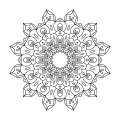 floral Line art mandala design vector
