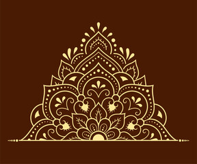 Circular pattern in form of mandala with flower for Henna, Mehndi, tattoo, decoration. Decorative ornament in ethnic oriental style. Outline doodle hand draw vector illustration.