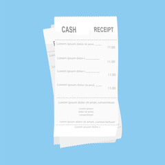Naklejka premium Pile of paper checks or financial checks. Cash receipts