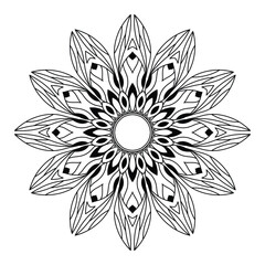 floral Line art mandala design vector