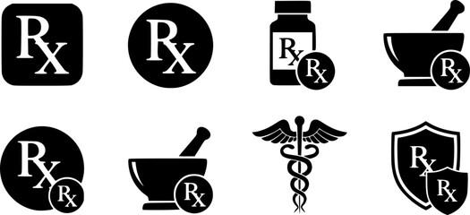 Obraz premium RX icon Graphic vector set for ui design 
