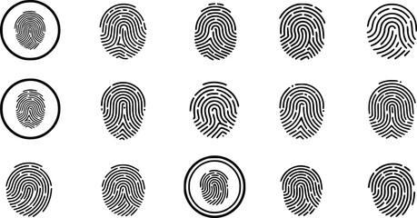 Fingerprint icon Graphic vector set for ui design

