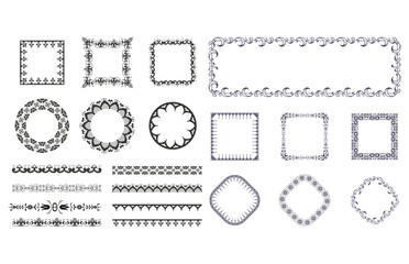 Ornamental Decorative Frames, Brush and Borders Set – Vintage Vector Collection