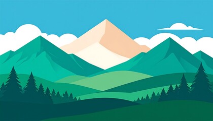 Naklejka premium Mountain landscape illustration