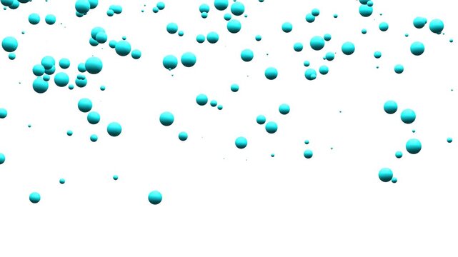 Seamless colorful bubbles rain isolated on white background.