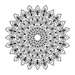 floral Line art mandala design vector