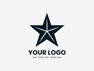 Obraz premium Black five pointed star vector logo symbol for decoration, badge and minimalist design