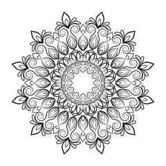 floral Line art mandala design vector