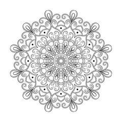 floral Line art mandala design vector